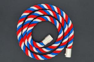 Fan Necklace, Silk Cord, blue / white / red