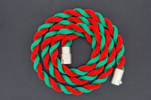 Fan Necklace, Silk Cord, green / red