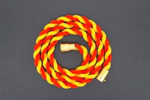 Fan Necklace, Silk Cord, red / yellow