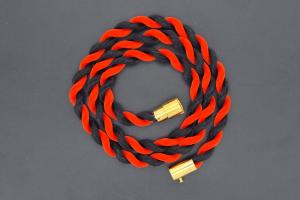 Fan Necklace, Silk Cord, red / black