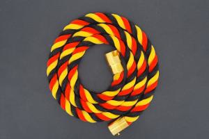 Fan Necklace, Silk Cord, black / red / yellow